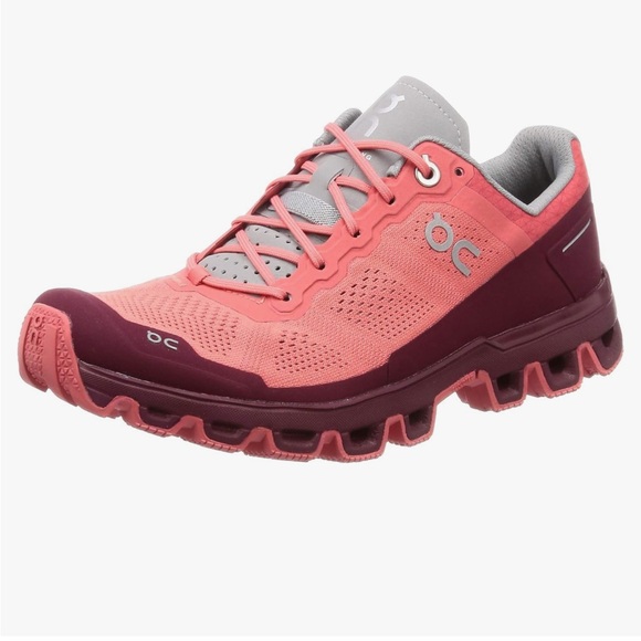 On running Shoes - On CLOUDVENTURE Women's RUNNING Shoes coral / mulberry US Size 8